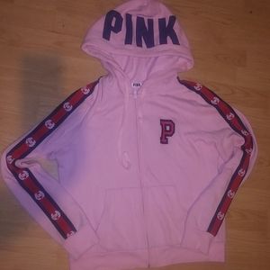 VS Pink Varsity hoodie size M